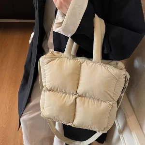 Ladies' One-Shoulder Handbag, Women's Large-Capacity Soft Quilted Versatile Adjustable Crossbody Commuter Bag