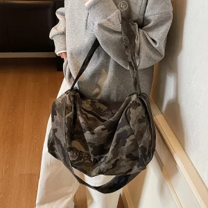 Large Capacity Bag, Women's New Trendy Camouflage Shoulder Bag, Lightweight Travel, Work and Commuting Crossbody Bag